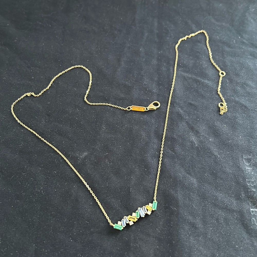 Suzanne Kalan Frenzy firework bar necklace with emerald